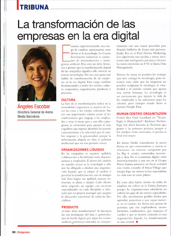 La transformación de las empresas en la era digital, por Ángeles Escobar