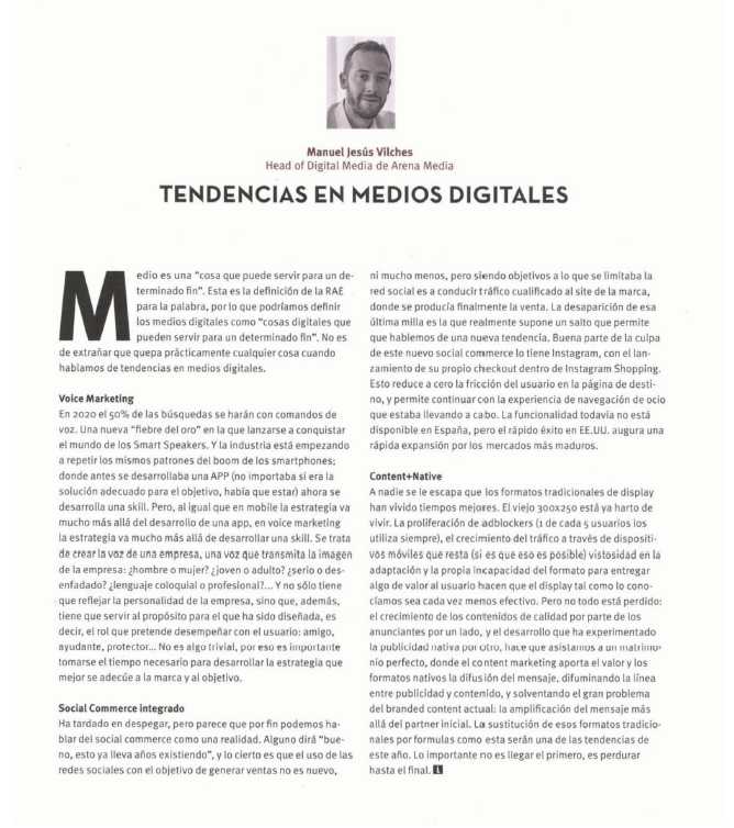Tendencias en medios digitales, por Manuel Jesús Vilches, Head of Digital de Arena Media Madrid