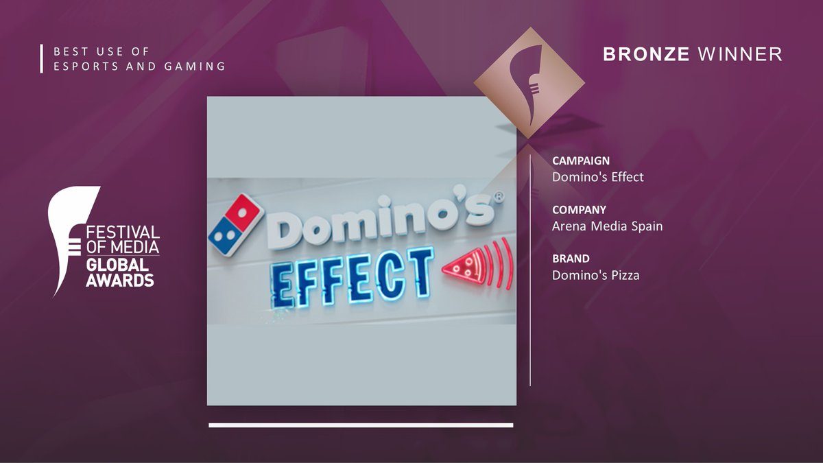 Domino’s Effect y Arena ganan un Bronce internacional en el Festival of Media